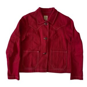 Lykke Wulff Red Denim Jean Jacket